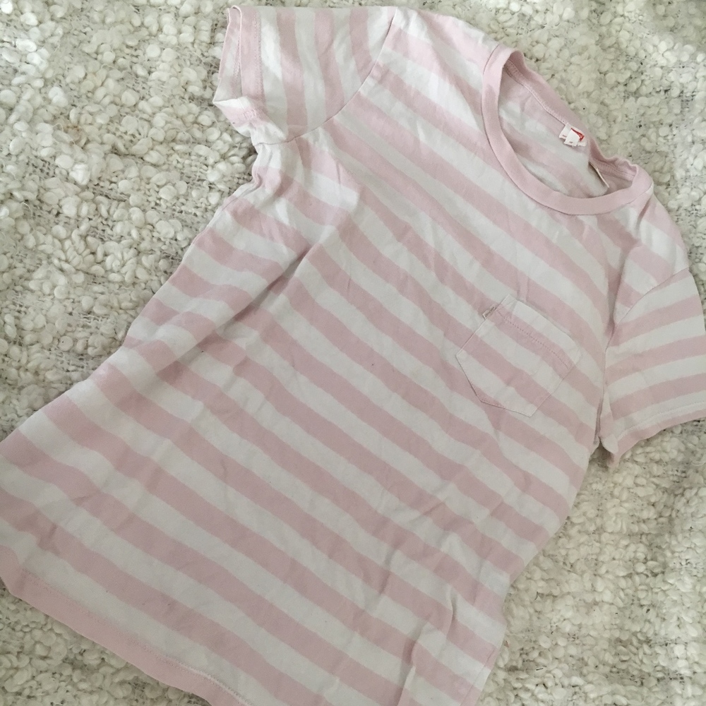 Levi's Pink & White Striped Pocket T-shirt